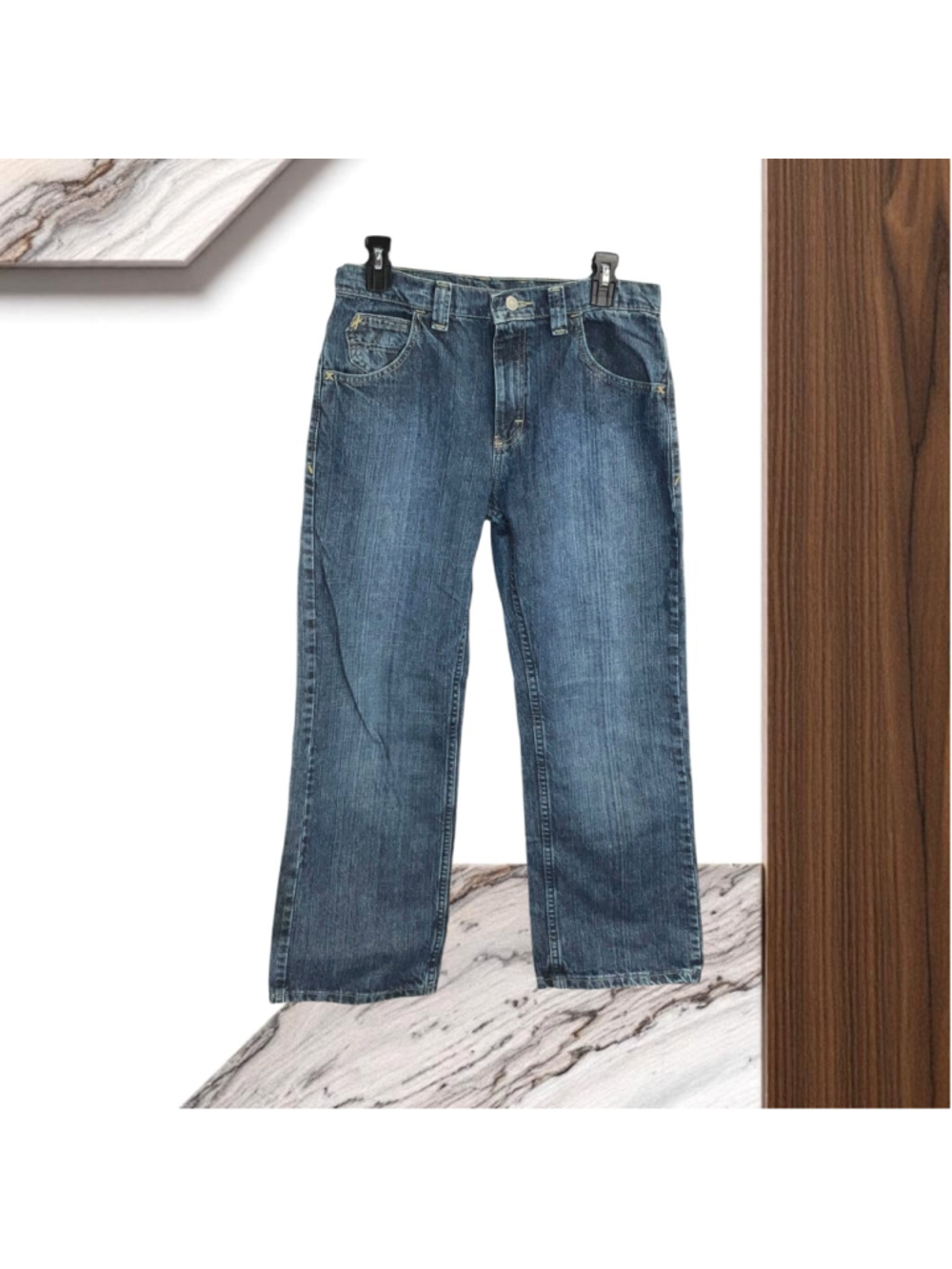 Wrangler Blue Adjustable Waist Jeans Boys Size 14 Husky